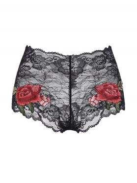 Lace Flower Embroidered See Thru Panties