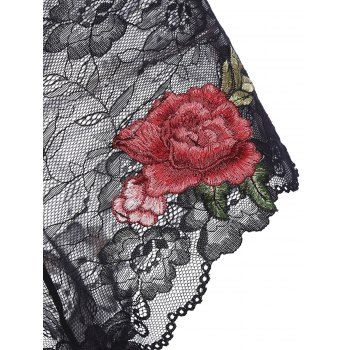 Lace Flower Embroidered See Thru Panties