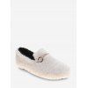 Chaussures Fourrées Embellies de Strass à Bout Rond - Beige EU 39