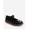 Chaussures Plates Rétro Cœur Bouclées - Miroir Noir EU 37