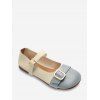 Chaussures Plates Barre Bouclées Bicolore - Bleu EU 39