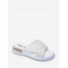 Pantoufles Plates Croisées en Blocs de Couleurs - Blanc EU 38