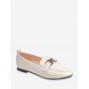 Chaussures Embellies de Chaîne à Bout Carré - Beige EU 39