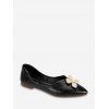 Chaussures Plates Fleuries à Bout Pointu - Noir EU 37