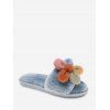 Chaussures Pantoufles Fourrées Décorées de Fleur - Gris EU 40