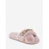 Chaussures Pantoufles Fourrées avec Chaîne Croisée - Cerisier Rose EU 37