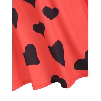 Heart Print A Line Dress