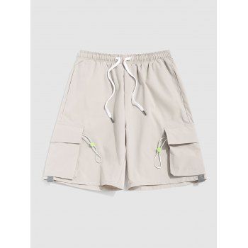 

Pocket Design Drawstring Bermuda Shorts, Beige