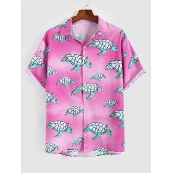 

Short Sleeves Tortoise Printed Shirt, Pink cupcake