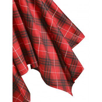 Plaid Buckle Handkerchief Dress