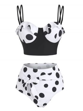 Polka Dots Print Underwire Bikini Set
