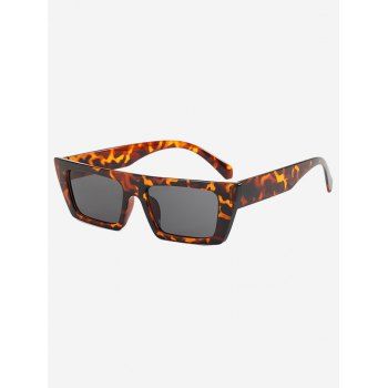 

Wide Temple Rectangle Chunky Sunglasses, Leopard