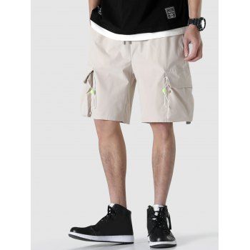 

Pocket Design Drawstring Bermuda Shorts, Beige