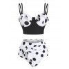 Polka Dots Print Underwire Bikini Set - WHITE XXL