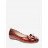Chaussures Plates Fleuries à Bout Pointu - Rouge Lave EU 39