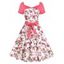 Floral Print Sweetheart Belted Dress - LIGHT PINK L
