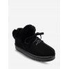 Bottes de Neige Plates en Fausse Fourrure à Lacets - Noir EU 37