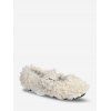 Chaussures Plates à Bretelle Bouclée en Fausse Fourrure - Beige EU 38