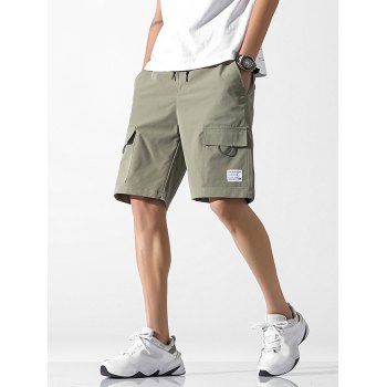 

Letter Patch Casual Shorts, Army green