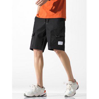 

Letter Patch Casual Shorts, Black