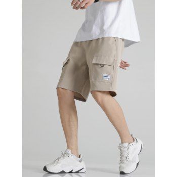

Letter Patch Casual Shorts, Light khaki