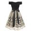 Robe à Epaule Dénudée en Maille avec Nœud Papillon - Noir L