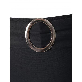 Galaxy Print O Ring Cropped Tankini Swimwear