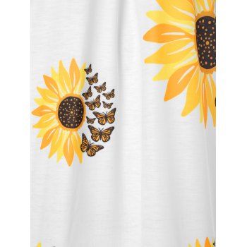 Sunflower Butterfly Print Mini Tank Dress