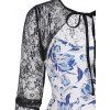 Floral Print Cami Dress with Lace Shrug Top - multicolor XXL