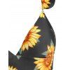 Sunflower Lace Up Ruffle Cheeky Bikini Swimwear - BLACK L