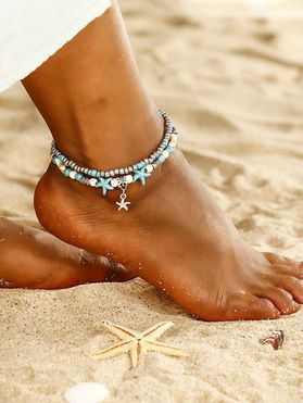 Layered Starfish Pendant Beading Bohemian Anklets