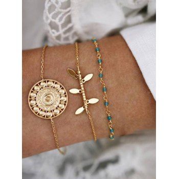 

3Pcs Adjustable Chain Bracelet Set, Golden
