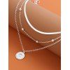 Floral Chain Layered Pendant Necklace - SILVER 
