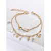 Layered Chains Faux Pearl Infinity Stars Anklets - GOLDEN 