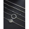 5Pcs O Ring Hollow Out Chain Bracelet Set - SILVER 
