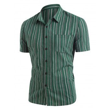 

Button Up Stripe Casual Shirt, Deep green