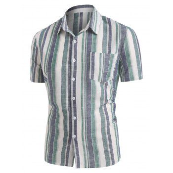 

Stripe Print Casual Shirt, Green