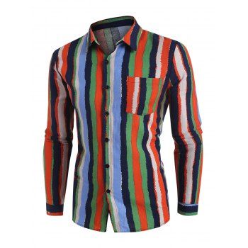 

Colorful Stripe Casual Shirt, Multicolor