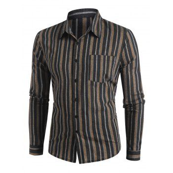 

Stripe Print Casual Long Sleeve Shirt, Multicolor