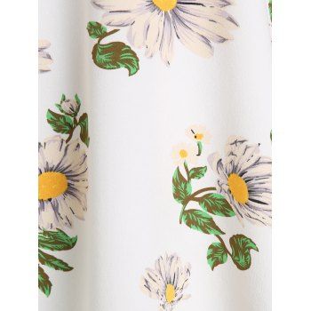 Knotted Flower Print Skirted Tank Top