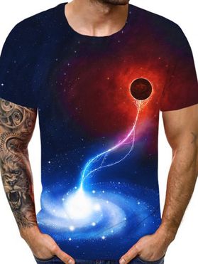 T-shirt Perforé à Imprimé Galaxie Foudre 