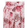 Cross Wrap Bowknot Top and Butterfly Flower Pleated Skirt Outfit - LIGHT PINK XL