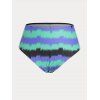 Colorblock Lace Up Backless Padded Plus Size Tankini Swimwear - LIGHT GREEN 3X