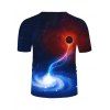 Galaxy Lightning Print Perforated Tee - multicolor 2XL