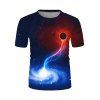 T-shirt Perforé à Imprimé Galaxie Foudre - multicolor 2XL