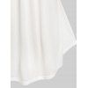 T-shirt Noué Contrasté de Grande Taille Fausse Deux Pièces - Blanc 4X | US 26-28