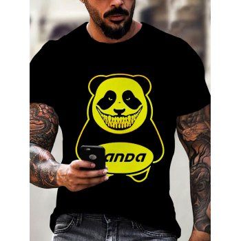 

Short Sleeve Devil Panda Print T-shirt, Multicolor