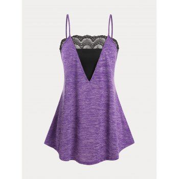 

Plus Size Space Dye Tank Top and Strapless Crop Top Twinset, Concord