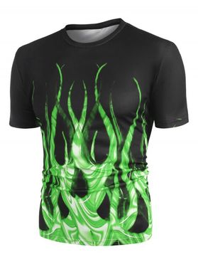 T-shirt à Imprimé Flamme à Manches Courtes