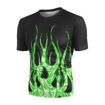 

Flame Print Short Sleeve T-shirt, Shamrock green